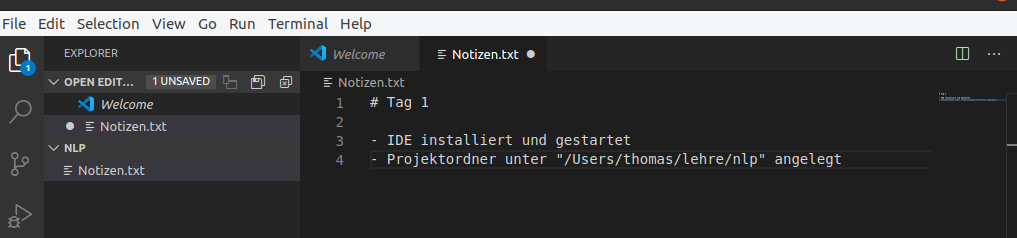 Anlegen von Notizen.txt